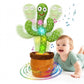 Dancing Cactus Toy, Interactive Talking and Singing Plush Toy, Repeats What You Say, LED Musical Toy for Toddlers