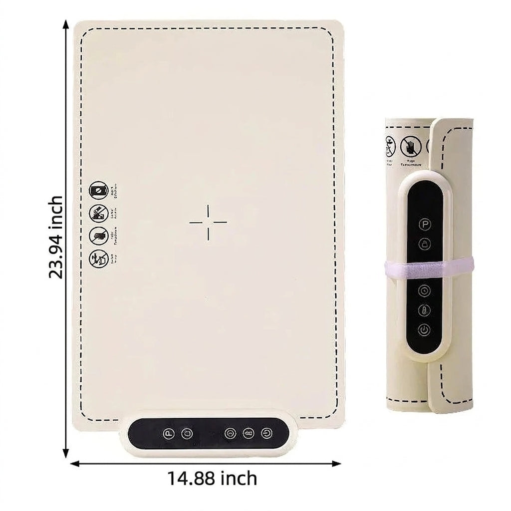 Electric Food Warmer Mat, 6 Temperature Settings, 24 Hour Timer, Countertop Heating Pad for Meals and Dishes