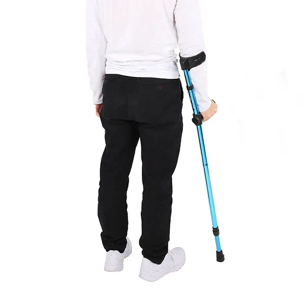 Adjustable Folding Crutch with Ergonomic Grip Handle and Anti-Slip Rubber Tip
