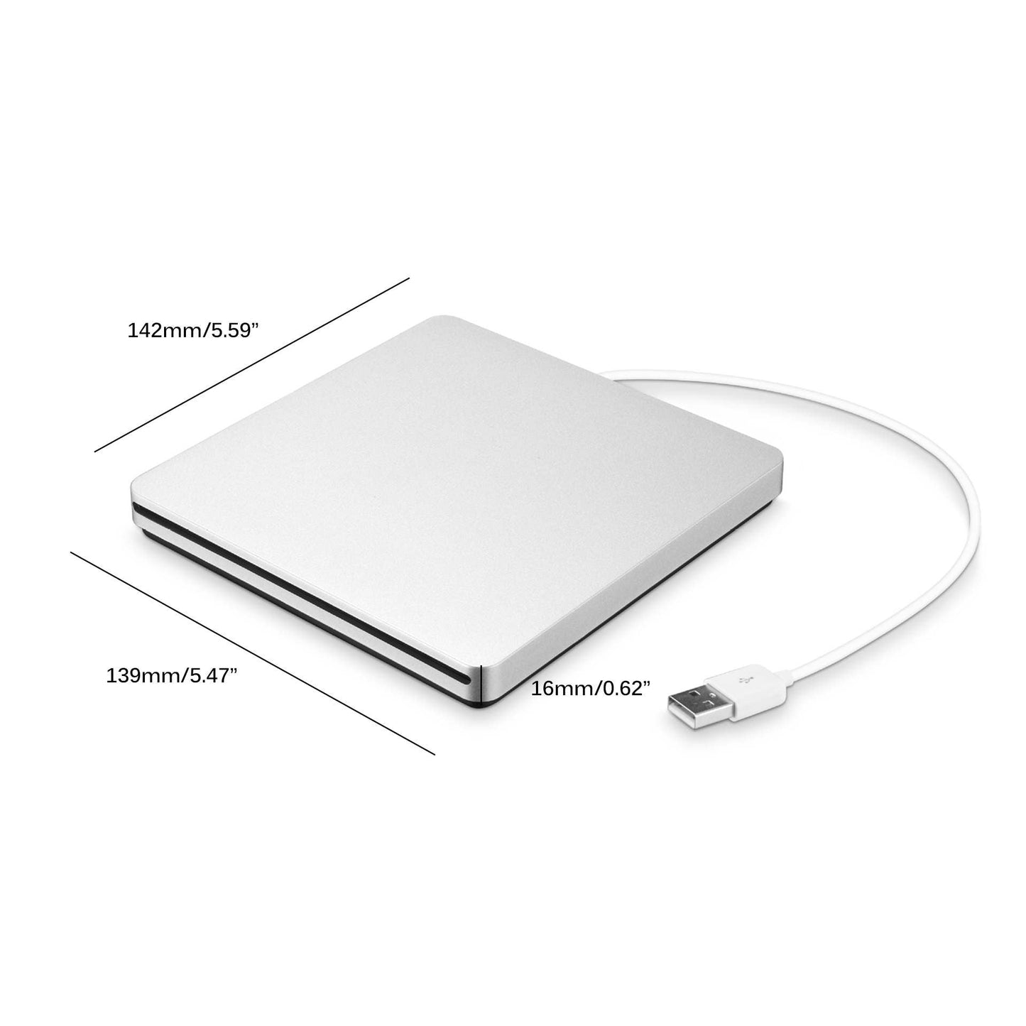 External Slot Loading CD and DVD Drive with USB Connection