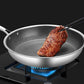 Stainless Steel Frying Pan with Pixel Texture Non-Stick Surface and Even Heat Distribution