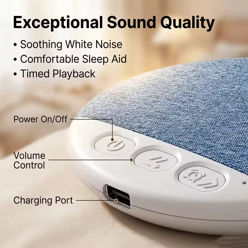 Pillow Speaker with V6.0 Wireless and Built-In White Noise, Rechargeable Battery