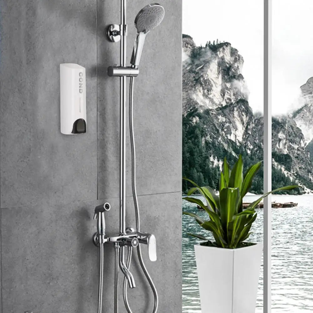 Wall Mounted Shower Dispenser with 3 Chambers and Pump Dispensing System