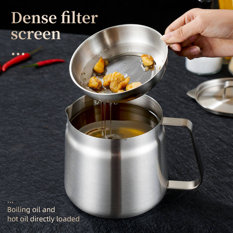 304 Stainless Steel Deep Fryer Pot with Basket, 2 in 1 Oil Strainer and Large Capacity for Frying Bacon and Food