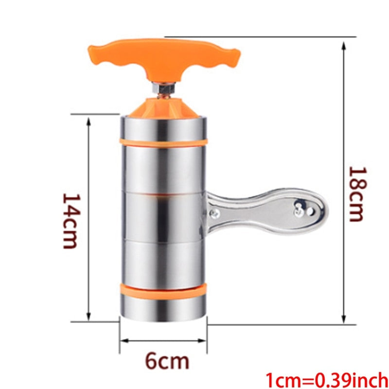 Manual Pasta Maker with Stainless Steel Rollers and Counter Clamp