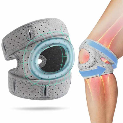 Adjustable Knee Brace with Silicone Ring and Dual Side Stabilizers, Open Patella