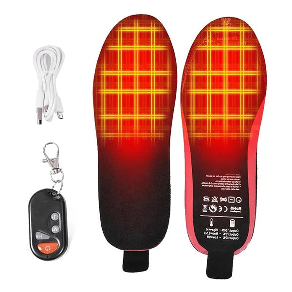 Heated Insoles with Rechargeable Battery and Wireless Remote, Thin Breathable Fit