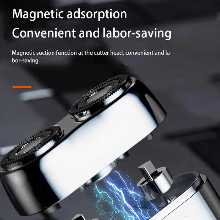 Dual Rotary Head Shaver with Floating Blade System and Wet Dry Use
