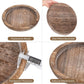 Round Wooden Candle Holder Tray, Distressed Finish Decorative Centerpiece for Coffee Table, Rustic Farmhouse Home Decor