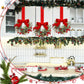 Artificial Christmas Wreath with Red Bows and Pinecone Accents