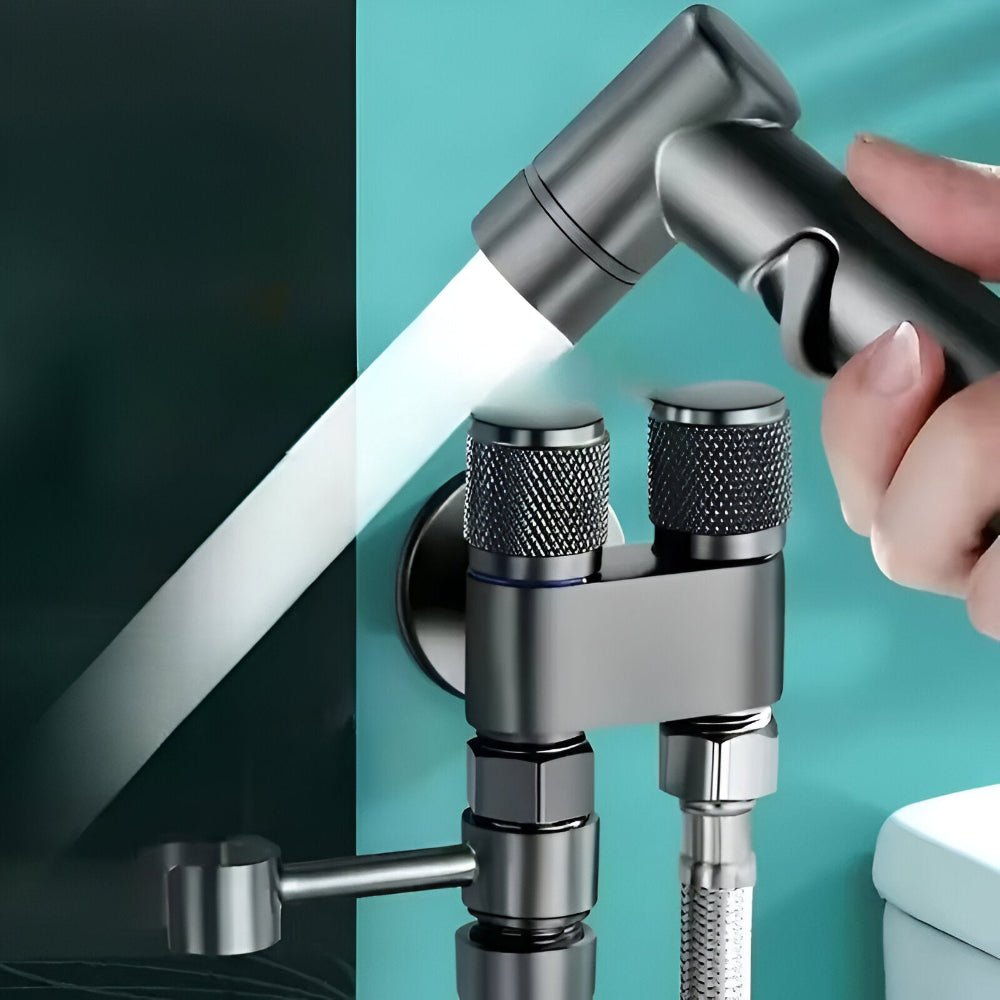 Wall Mounted Bidet Sprayer with Adjustable Pressure and Brass Body