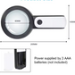 30X Handheld Magnifier with 12 LED Lights and Acrylic Lens