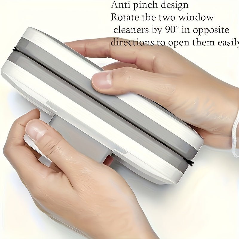Magnetic Window Cleaner with Dual-Sided Pads and Safety String for Double Glazed  Glass