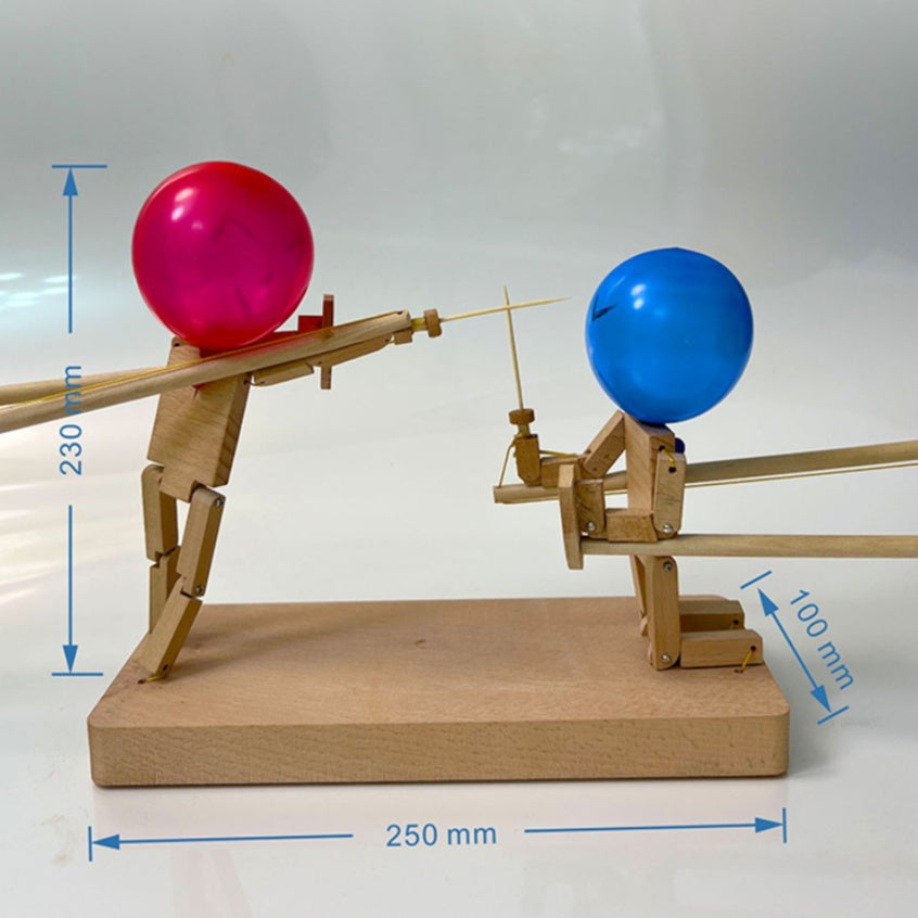 Handmade Balloon Heads Wooden Fighter Puppets marnetic