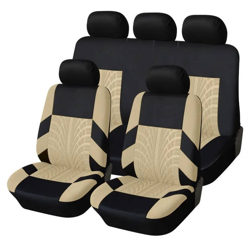 Universal Car Seat Covers for 5 Seats, Breathable Fabric Front and Rear Protectors, Airbag Compatible, Fits Cars Trucks SUVs and Vans