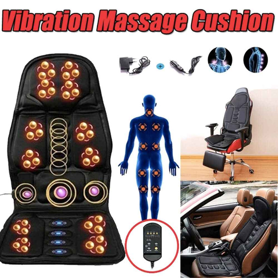 Mygametables Massage Chair Pad With Heated Back and Neck Cushion for Car and Home