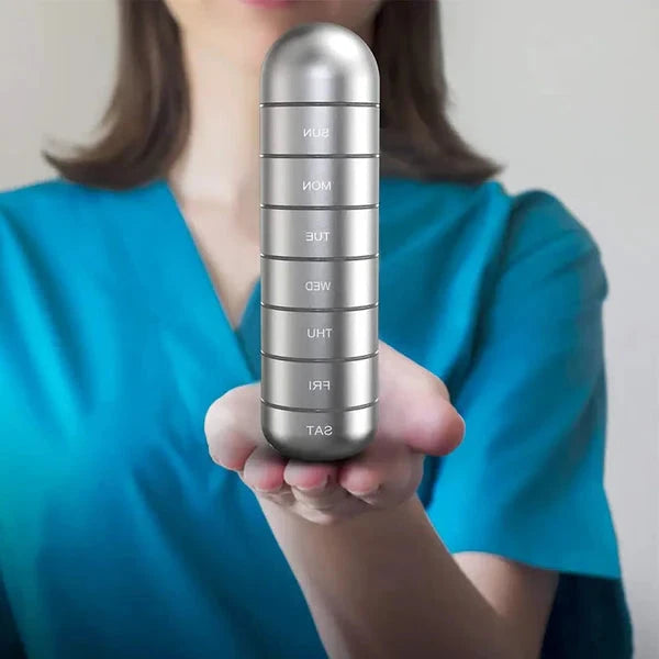 Mygametables Aluminum 7 Days Portable Pill Organizer for Travel