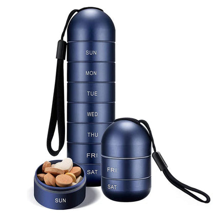 Mygametables Aluminum 7 Days Portable Pill Organizer for Travel