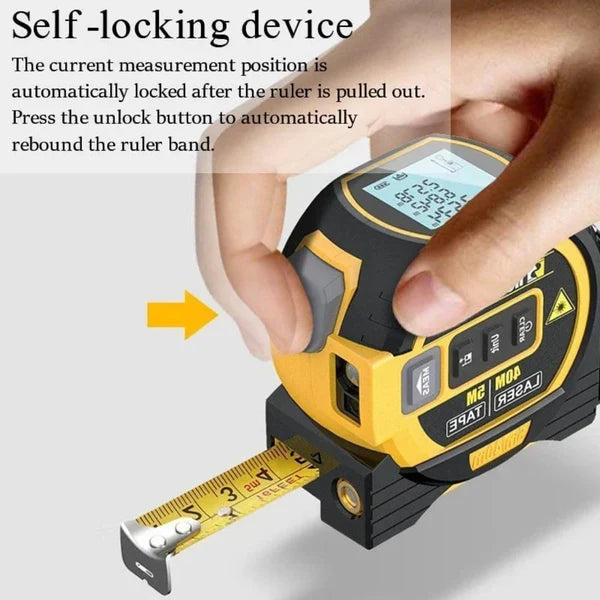 Mygametables 3-In-1 Infrared Laser Measuring Tape with Digital Display