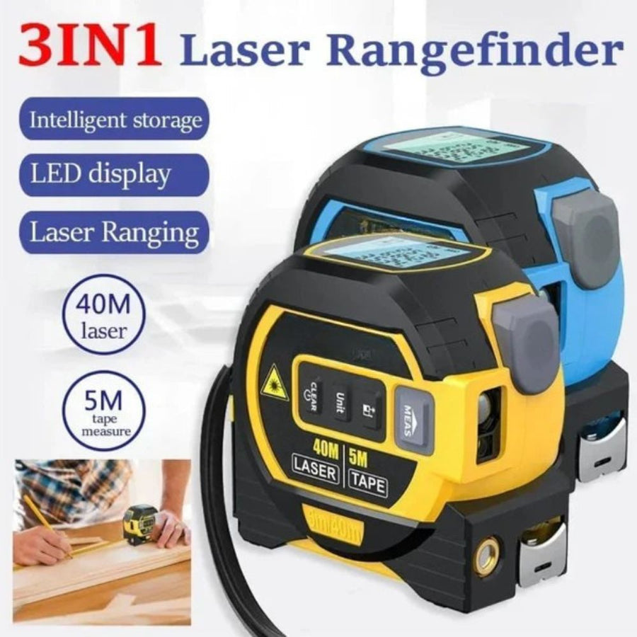 Mygametables 3-In-1 Infrared Laser Measuring Tape with Digital Display