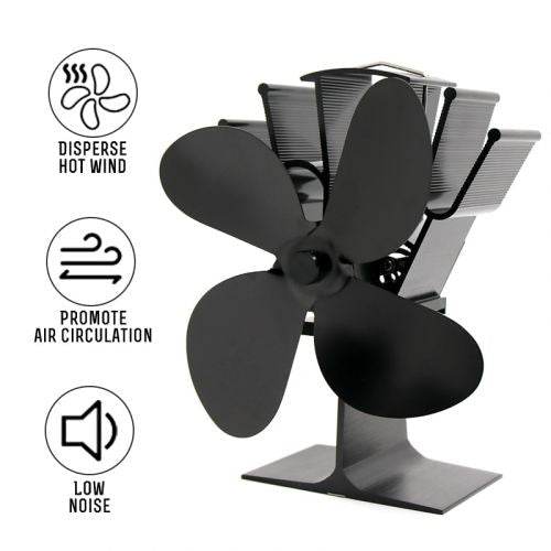 Mygametables Heat Powered Fireplace Fan, Efficient Wood Stove Heat Circulator