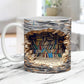 MGT 3D Library Bookshelf Mug, Ceramic Coffee Mug for Book Lovers