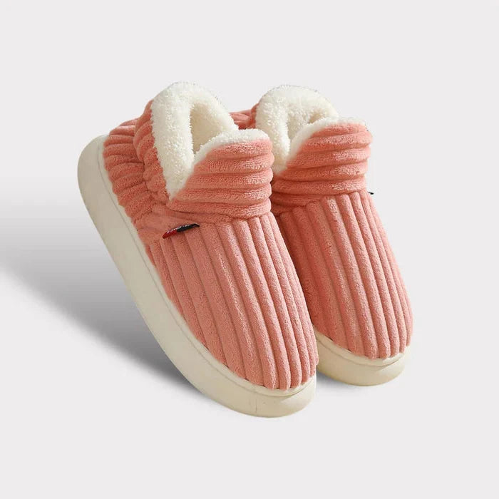 Fleece Slippers with Non-Slip Sole and Ankle Coverage for Indoor Warmth
