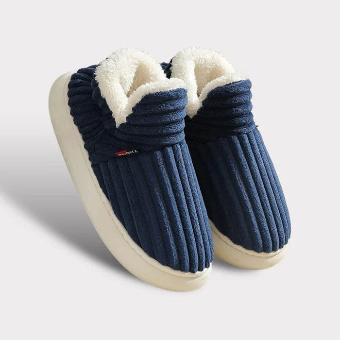 Fleece Slippers with Non-Slip Sole and Ankle Coverage for Indoor Warmth