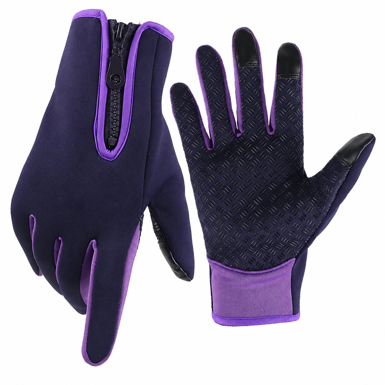 Touchscreen Winter Gloves with Conductive Fingertips and Silicone Grip