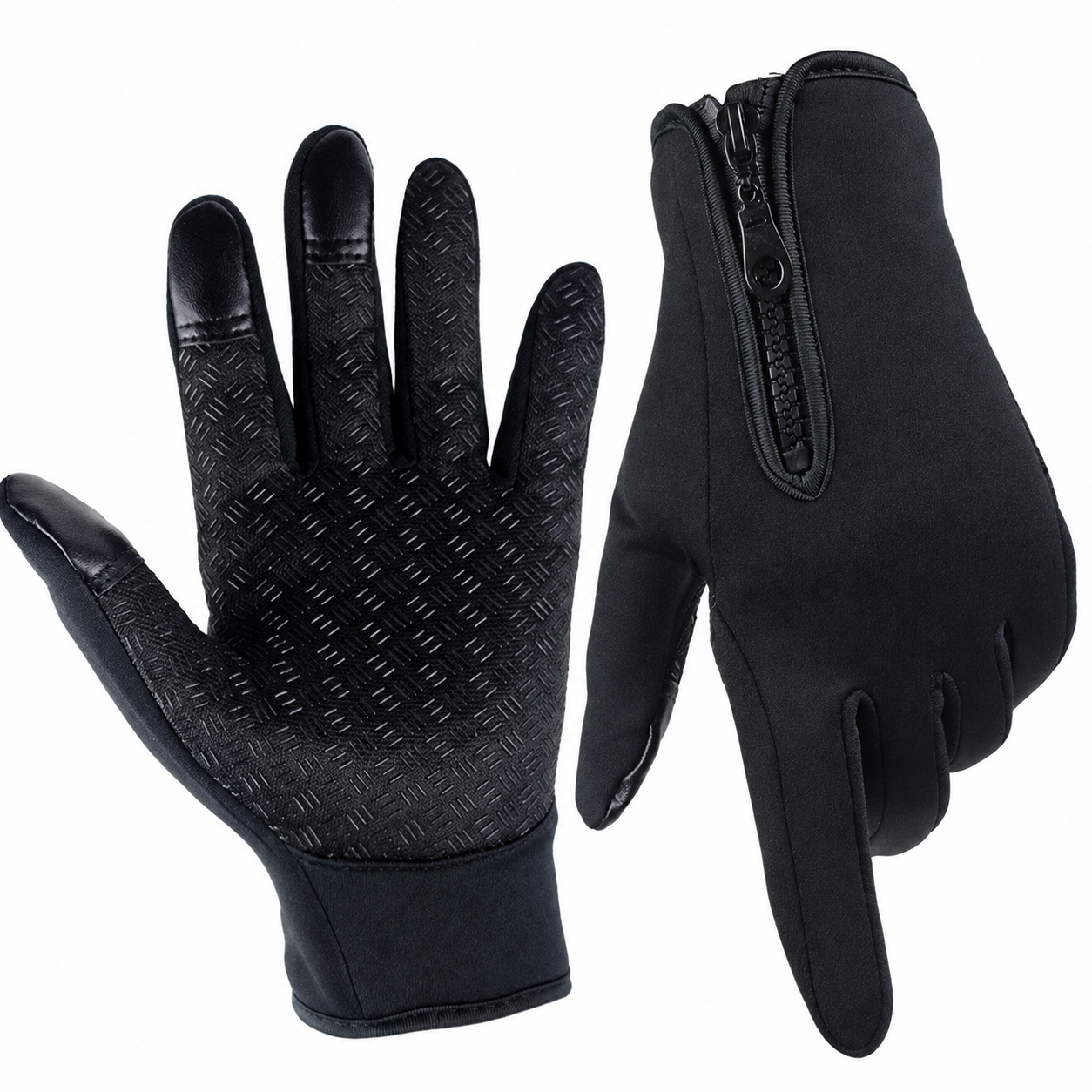 Touchscreen Winter Gloves with Conductive Fingertips and Silicone Grip