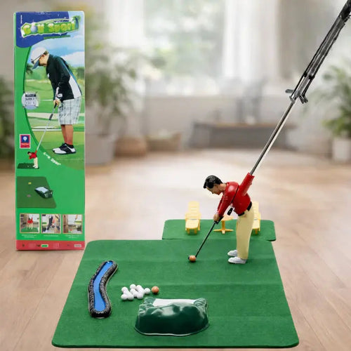 Indoor Mini Golf Set with 6 Clubs and Adjustable Course, Multiple Balls  Included