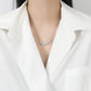 Four Heart Clover Pendant Necklace with Preserved Roses and Gift Box