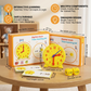 Interactive Time Teaching Clock with Movable Hands and Dice Game Cards