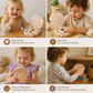 Wooden Tooth Storage Box with Compartments and Writable Surface