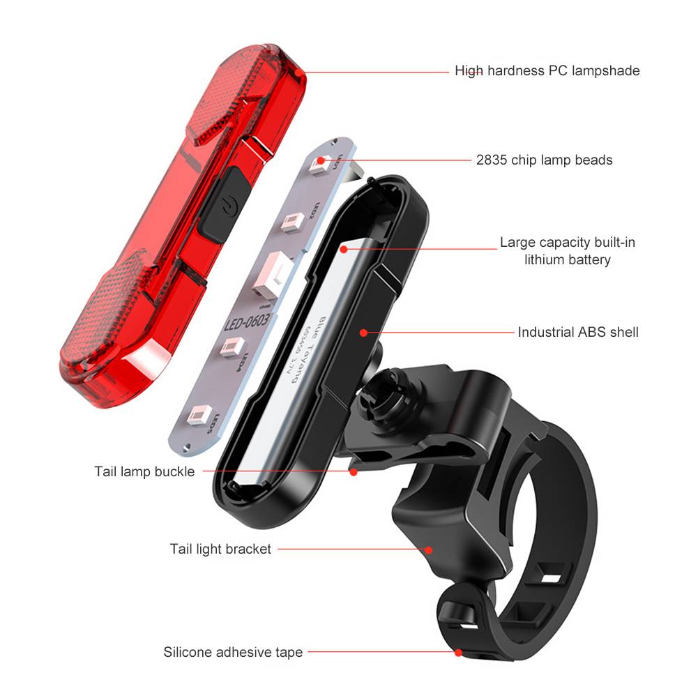 LED Bicycle Light Set with 1000 Lumen Headlight and Red Taillight, 6 Modes