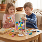 Geometric Shape Puzzle Board with Wooden Pieces and Educational Play for Kids
