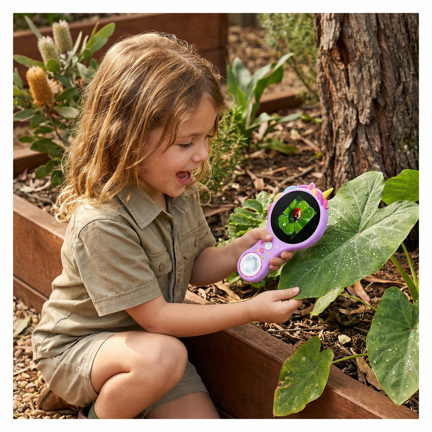 Handheld Digital Microscope with 500X Magnification and Built in IPS Screen for Kids