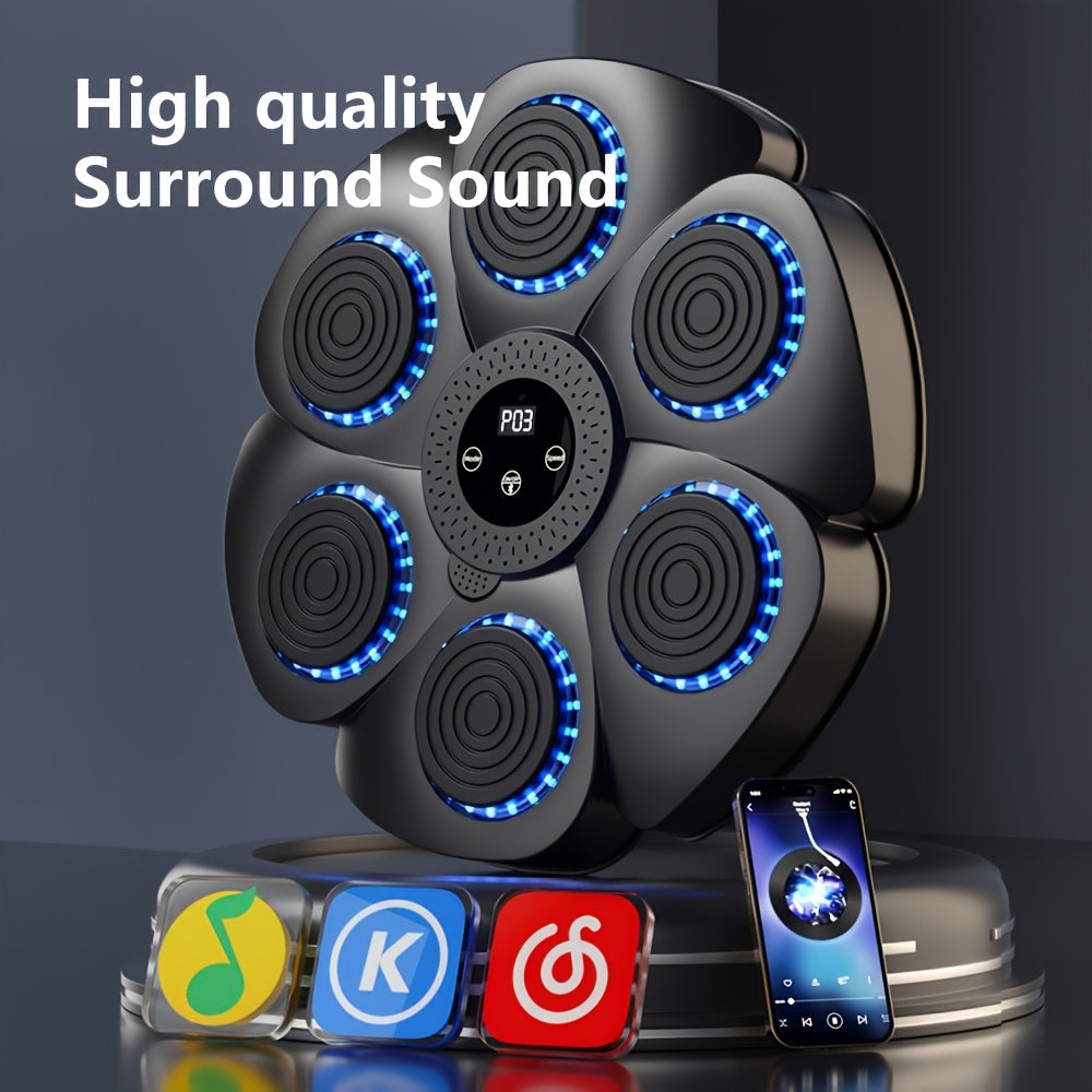 Wall-Mounted Music Boxing Target with Wireless Sensors and LED Feedback