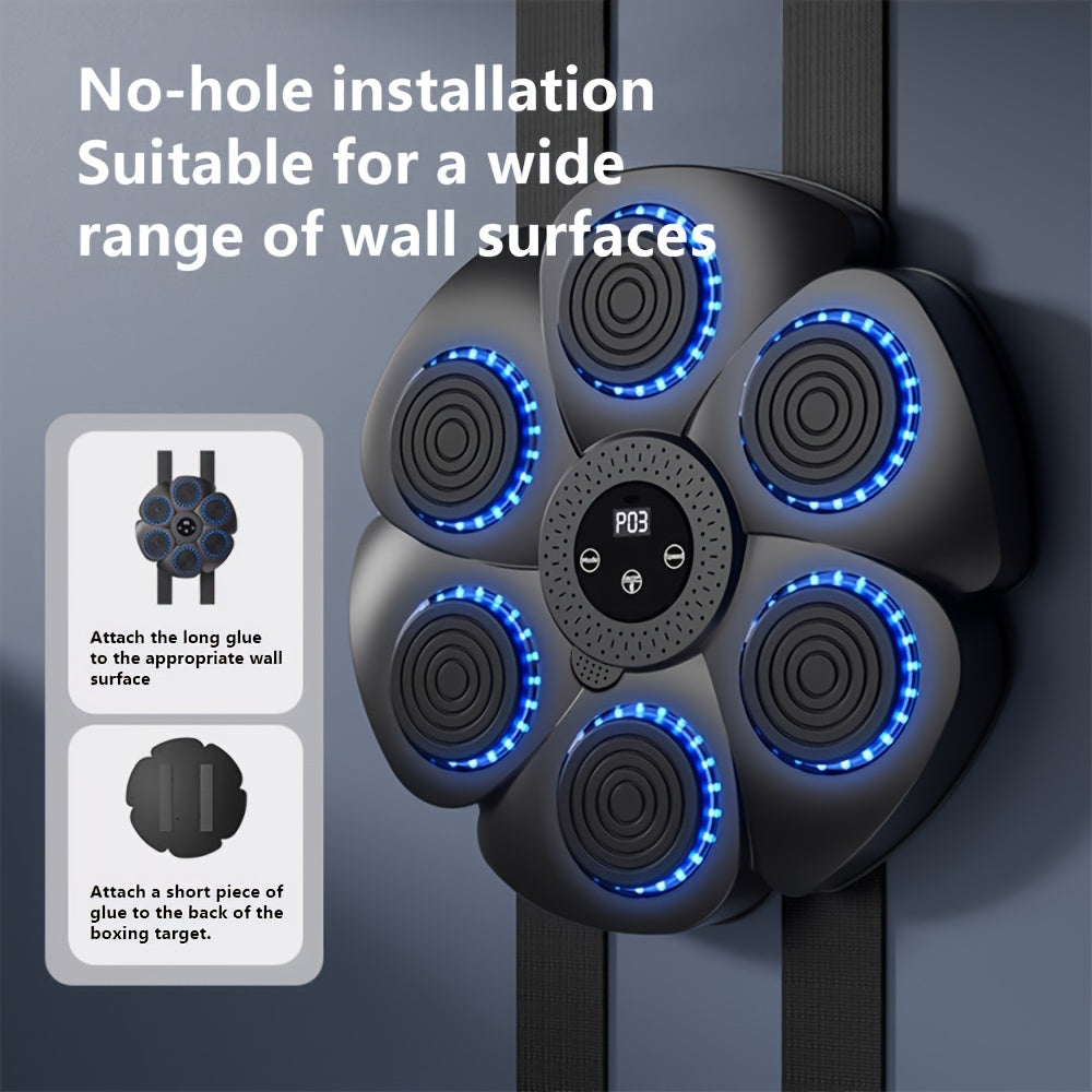Wall-Mounted Music Boxing Target with Wireless Sensors and LED Feedback