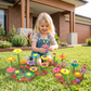 Flower Pegging Game with Multiple Peg Shapes and Color Variety