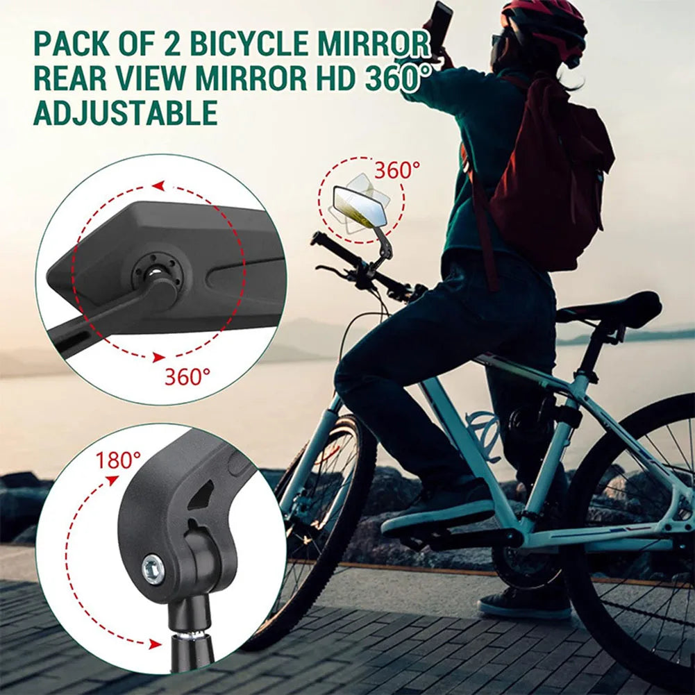 Bike Mirrors, HD Wide-Angle 360° Adjustable Handlebar Mirrors