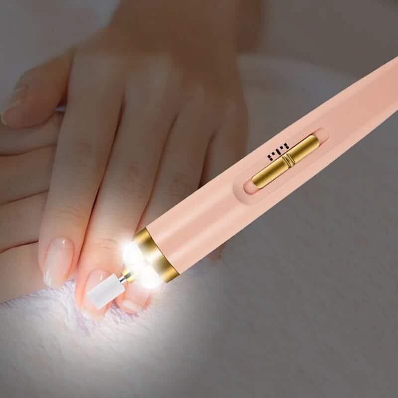 Electric Nail File with Five Interchangeable Bits and LED Light, Rechargeable