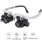 Hands-Free Magnifier Headset with Pivoting LED Lights and Three Interchangeable Lenses