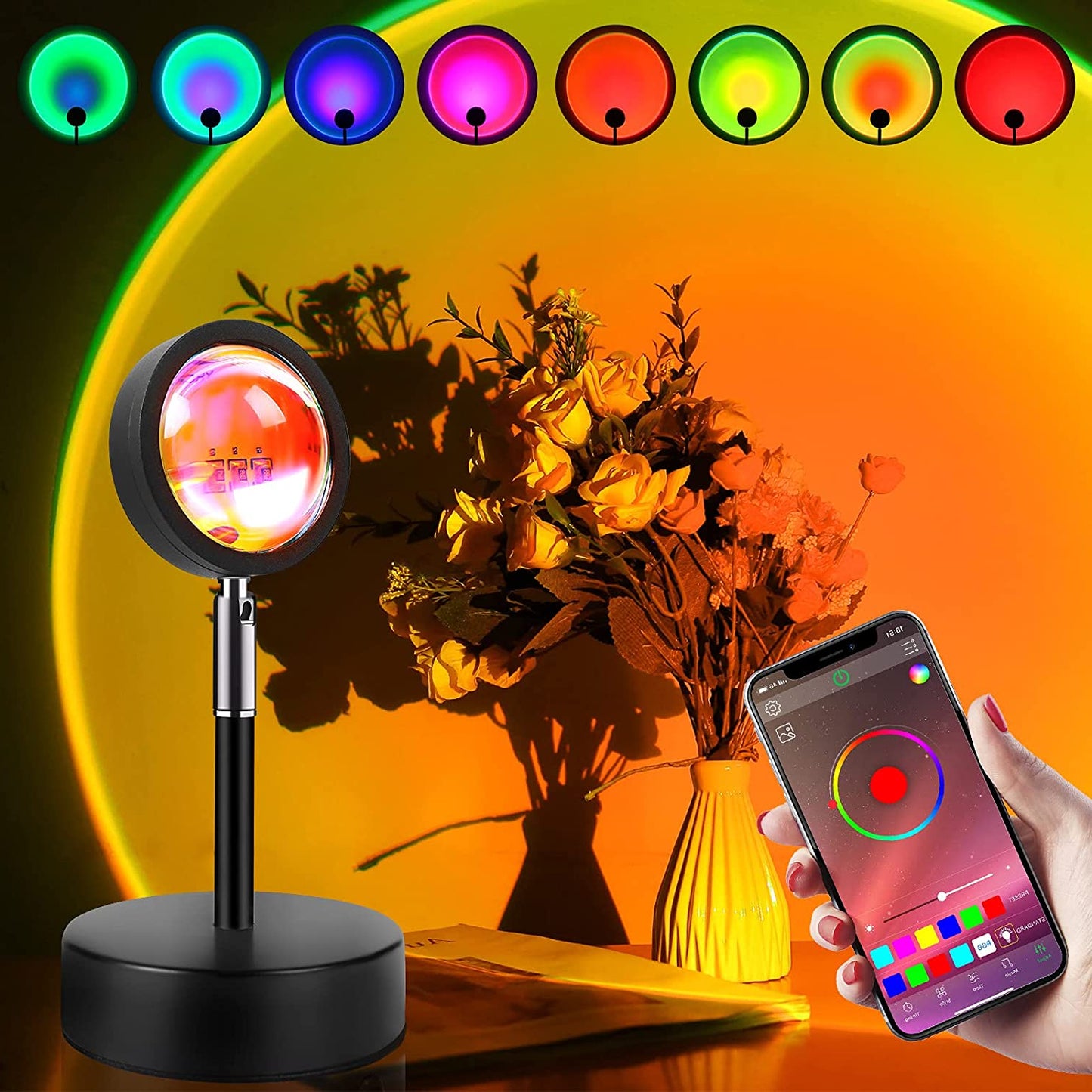 Sunset Lamp (App Controlled with 16.7 Million Colors) encalife