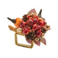 Harvest Cornucopia Napkin Ring with Berries and Pumpkins, Set of 4