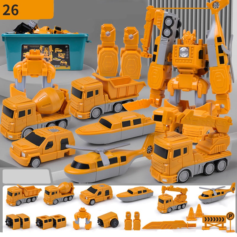 Magnetic Building Vehicle with Robot Transformation and Dual Forms