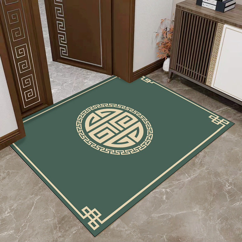 Floral Entryway Mat with Dirt Trapping Surface and Floor Protection