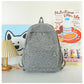 Heart Print Backpack with Adjustable Straps and Multiple Front Pockets