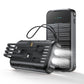 Solar Power Bank with Built In Multi-Tip Cables and LED Floodlight for Outdoor Charging