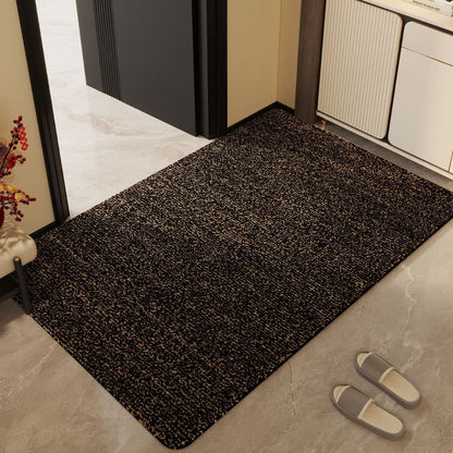 Textured Indoor Floor Mat with Plush Fiber Surface and Machine Washable